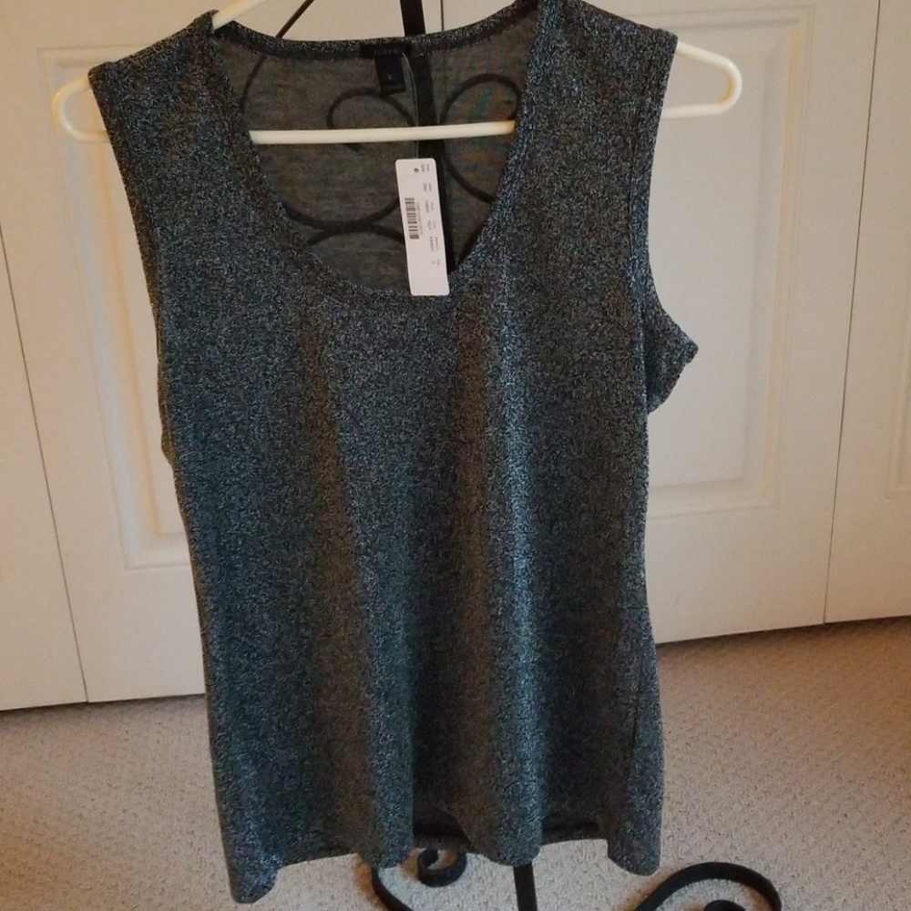 J. Crew black and silver sparkle tank